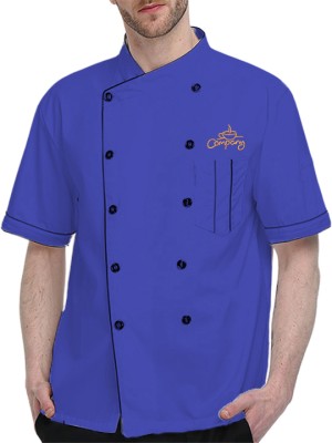 ActiveFit Half Sleeve Blue Chef Coat